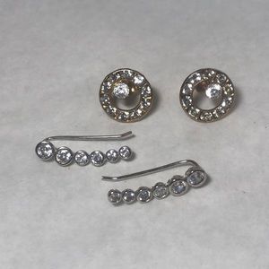 Two pairs of sparkly earrings